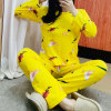 Demi-season brand pijama, cartoon cute set for elementary school students, Korean style, long sleeve, autumn, loose fit