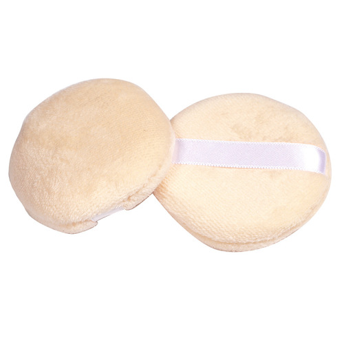 Goupu pad hand puff ribbon type small dry powder puff diameter 60mm powder puff for makeup setting wholesale loose powder puff