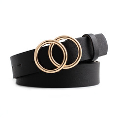 New European and American fashionable alloy snap fastener belt for women, simple and sleek, matches dresses, decorative belt for women, trendy