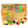 Children's cartoon variable tools set, wooden box, realistic smart toy, constructor, screw