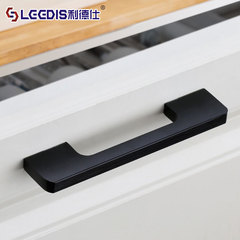Factory Direct Selling Modern Simple Aluminum Alloy Handle Cabinet Door Handles American Black Brushed Finish Wardrobe Cabinet Door Extended Handles