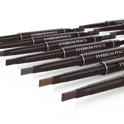 Double-sided automatic waterproof eyebrow pencil with brush