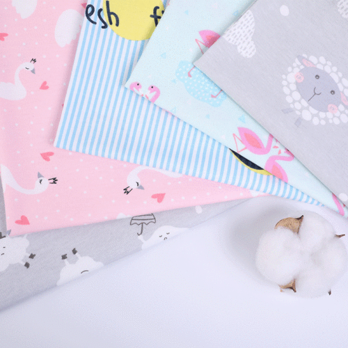 40s all-cotton cartoon printed terry cloth A-class pure cotton underwear nursing bra sleep sack printed knitting baby fabric