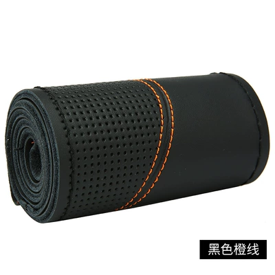 handle cover #1151, Steering wheel cover - black-orange-line-38cm