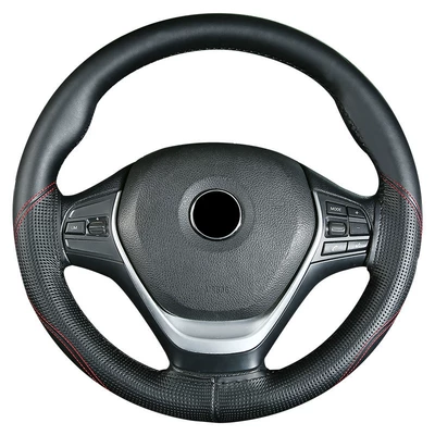 Steering wheel cover, embossed double-line hand-stitched steering wheel
