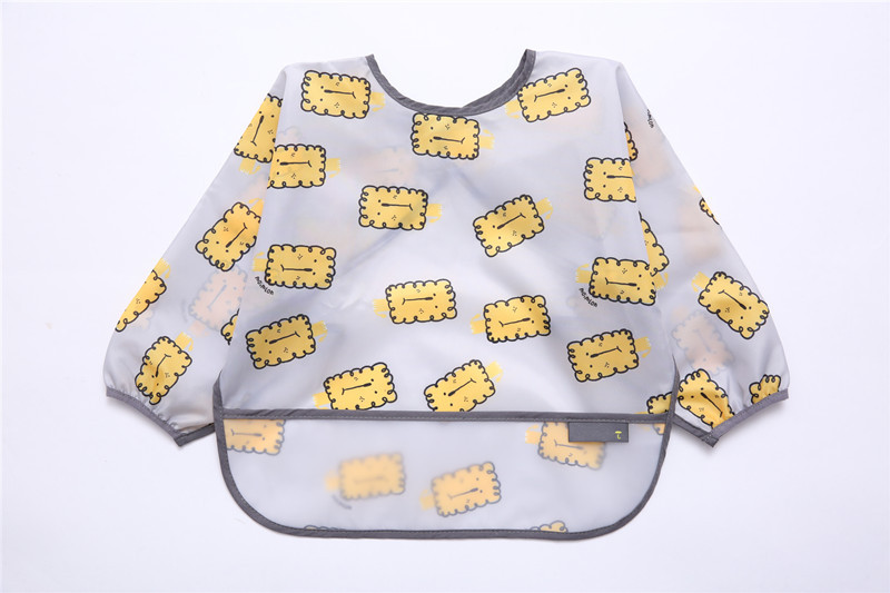 Children's waterproof coveralls for infants and young children long-sleeved waterproof reverse dressing three-dimensional no-wash baby eating clothes bibs