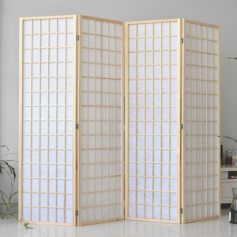 Origin supply simple modern living room tea room camphor grid background wall Japanese style partition folding screen hallway