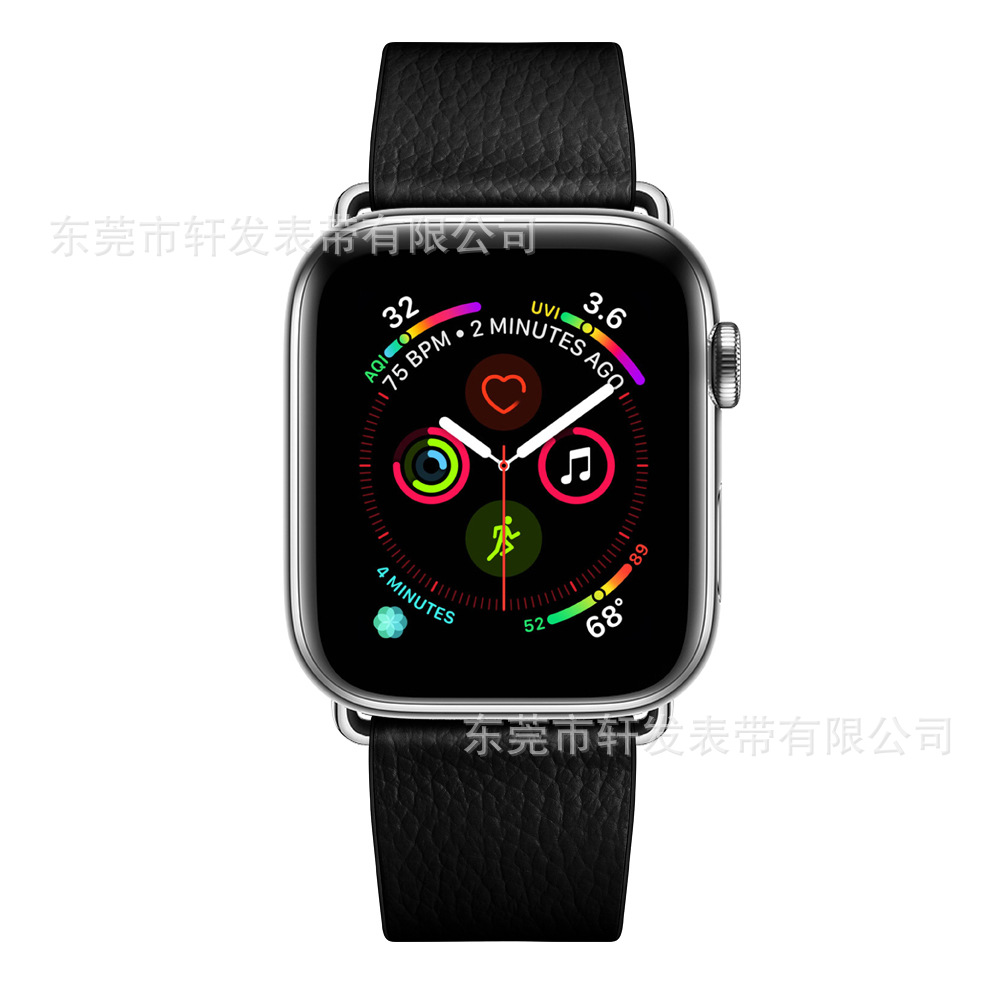 For apple Watch Strap apple watch12345678 Generation Head Layer Real Cowhide Watch with Litchi Pattern