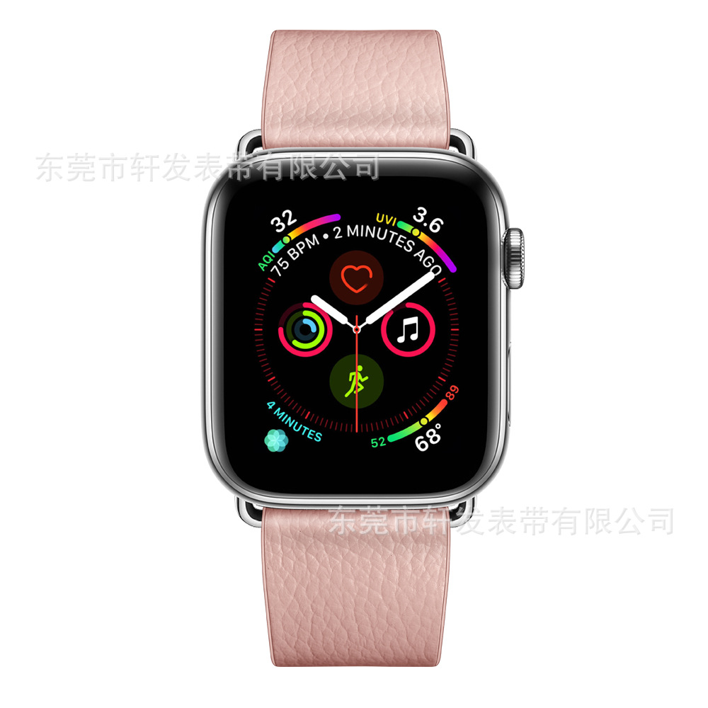 For apple Watch Strap apple watch12345678 Generation Head Layer Real Cowhide Watch with Litchi Pattern