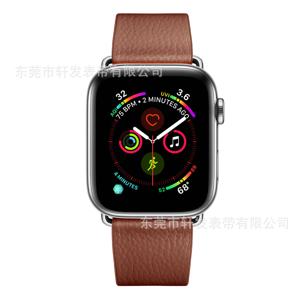 For apple Watch Strap apple watch12345678 Generation Head Layer Real Cowhide Watch with Litchi Pattern