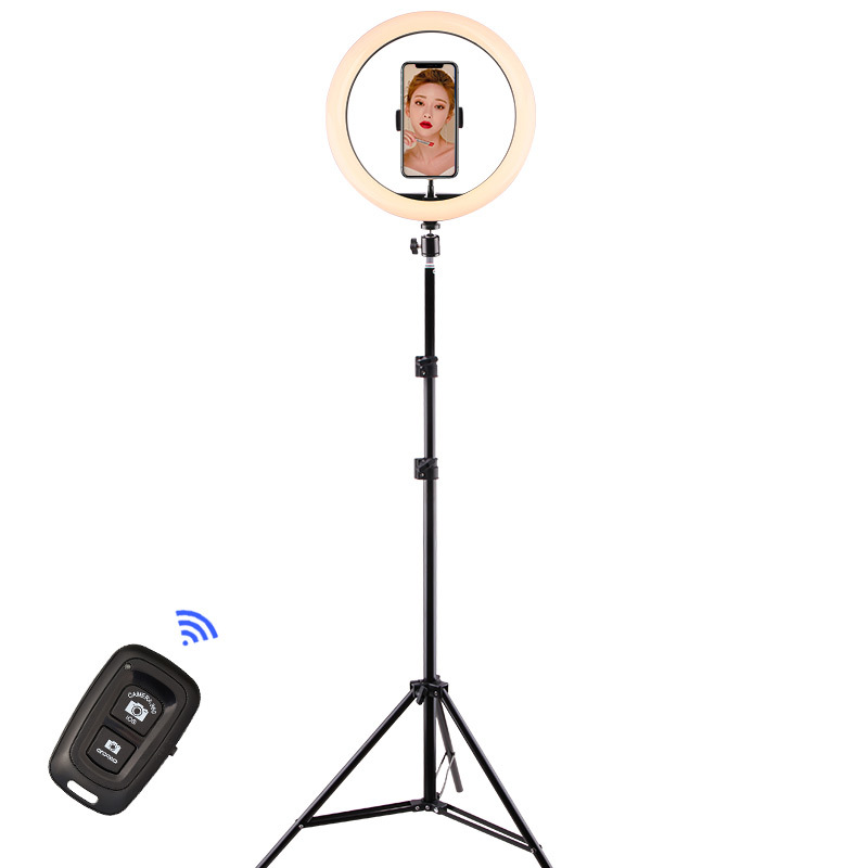 Mobile Live llenar luz traje selfie soporte trípode ancla belleza luz transfronteriza anillo de 12 pulgadas luz de iluminación