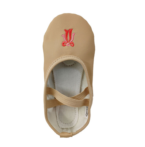 Soft leather embroidered ballet shoes with elastic laces, soft soles, cat claw design, stage performance, children's dance shoes, anti-slip.