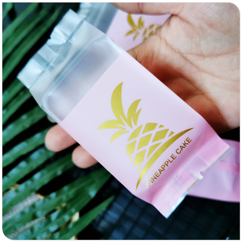 Bolsa de embalaje de pastel de piña roja Rosa Rojo nuevo para hornear pastelería bolsa de soporte interior esmerilado boca plana máquina bolsa de sellado