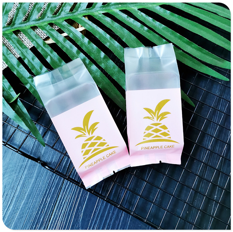 Bolsa de embalaje de pastel de piña roja Rosa Rojo nuevo para hornear pastelería bolsa de soporte interior esmerilado boca plana máquina bolsa de sellado