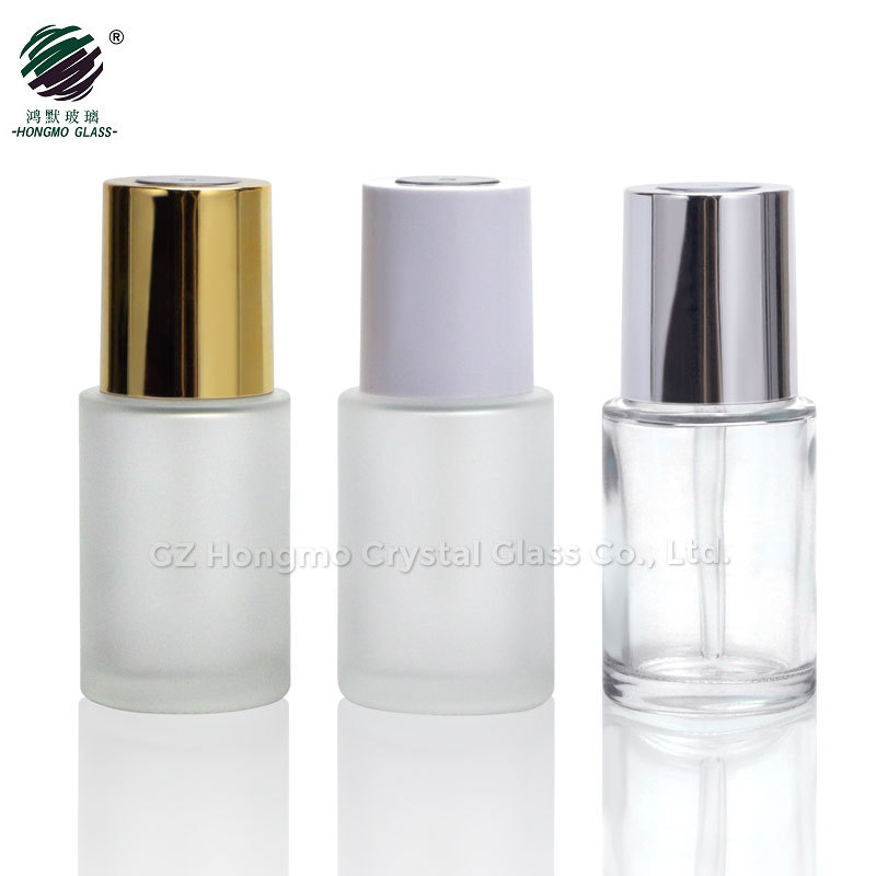 30ml透明磨砂玻璃瓶 旋转自吸滴管精油瓶 玻璃精华液原液瓶包材