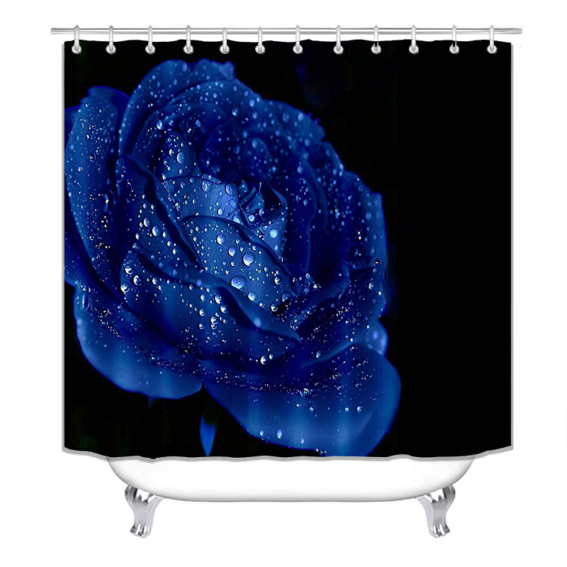 Cortina de ducha y cortina de ventana de poliéster con estampado digital 3D de rosas para el Día de San Valentín, la más vendida en Amazon para ventas transfronterizas.