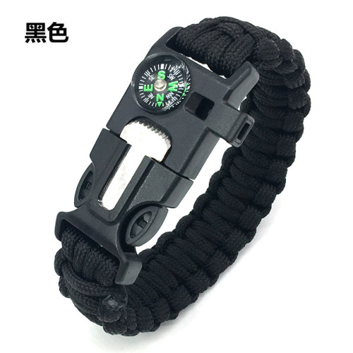 Paracord bracelet survival bracelet multifunctional outdoor bracelet camping mountaineering bracelet compass whistle flint buckle
