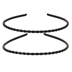 韓版0.4cm寬黑色塑料發箍髮飾 男女通用麻花款頭箍頭飾 廠家直銷