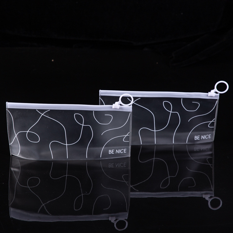 2025新品PVC透明创意指环拉链文件袋防漏学生文具办公收纳自封袋