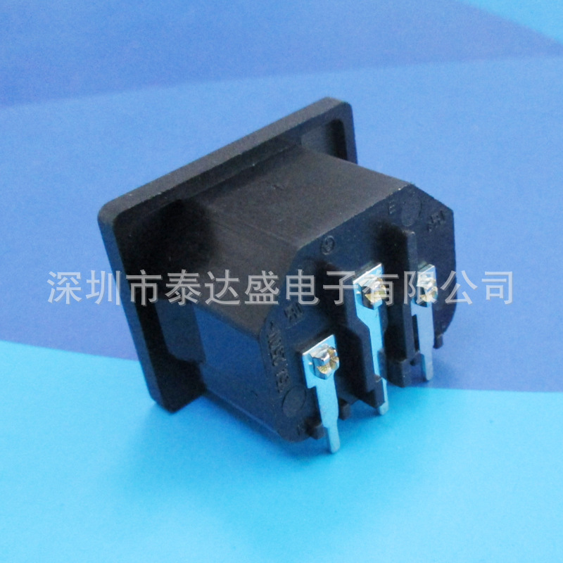 三芯全铜PCB板焊接式AC电源 LED电源座3.5mm短脚3P插座LH-14-3P