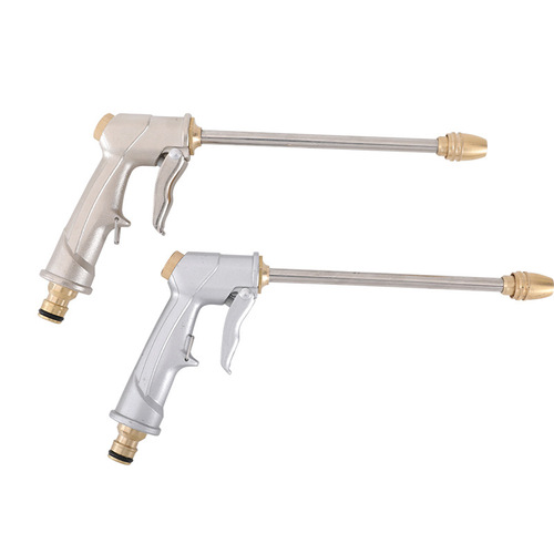 Household alloy car wash water gun extended pole water gun electroplated aluminum alloy water spray gun car wash tool garden water gun