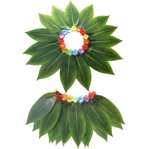 Hawaiian grass skirt dance skirt simulated leaf grass skirt leaf skirt beach holiday party decorative skirt performance leaf skirt