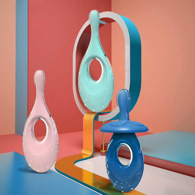 Silicone Soft Bristle Toothbrush Two-In-One Baby Gum Care Silicone Teether Food Grade