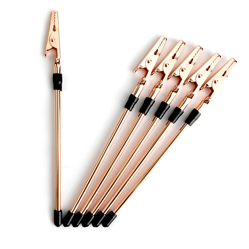 En stock para Super elástico de metal dentado cocodrilo nota clip pulsera joyería con clip auxiliar multifuncional