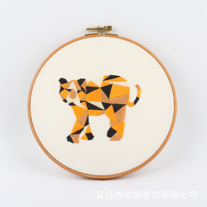 Geométrica animal Fox caballo DIY bordado hecho a mano paquete material costura traje combinación