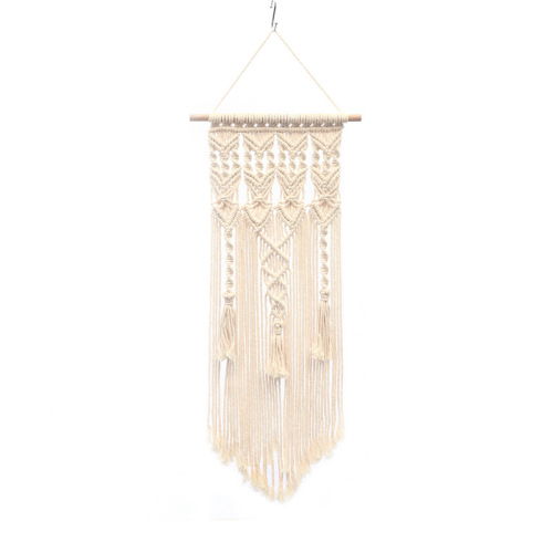 Cross-border Bohemian hand-woven cotton rope tapestry white cotton decorative tapestry Amazon bedroom home tapestry