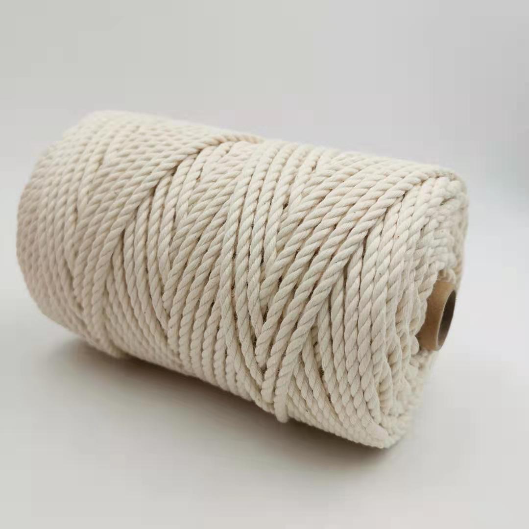 2mm 3mm 4毫米 5mm 21支纯棉绳三股扭绳优质手工绳偏白本色棉绳