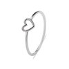 Ring heart-shaped heart shaped, copper silver accessory, Korean style, simple and elegant design