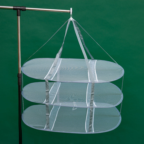 Large Foldable Double-layer Grey Windproof Flat Drying Mesh Clothesline Drying Mesh Clothesline Bag Factory Wholesale
