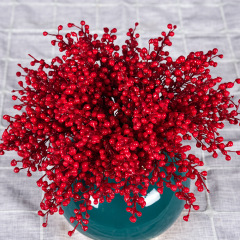 European and American style simulated small berry bouquet decorations simulated red fruit acacia beans desktop flower arrangement floral decorations cross-border