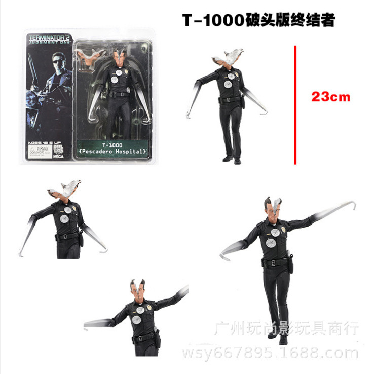 Play Shangying NECA Movie Classic T1000 Terminator Broken Head Arlo Action Figure Toy Model Ornaments