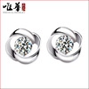 Silver retro fashionable earrings, simple and elegant design, wholesale