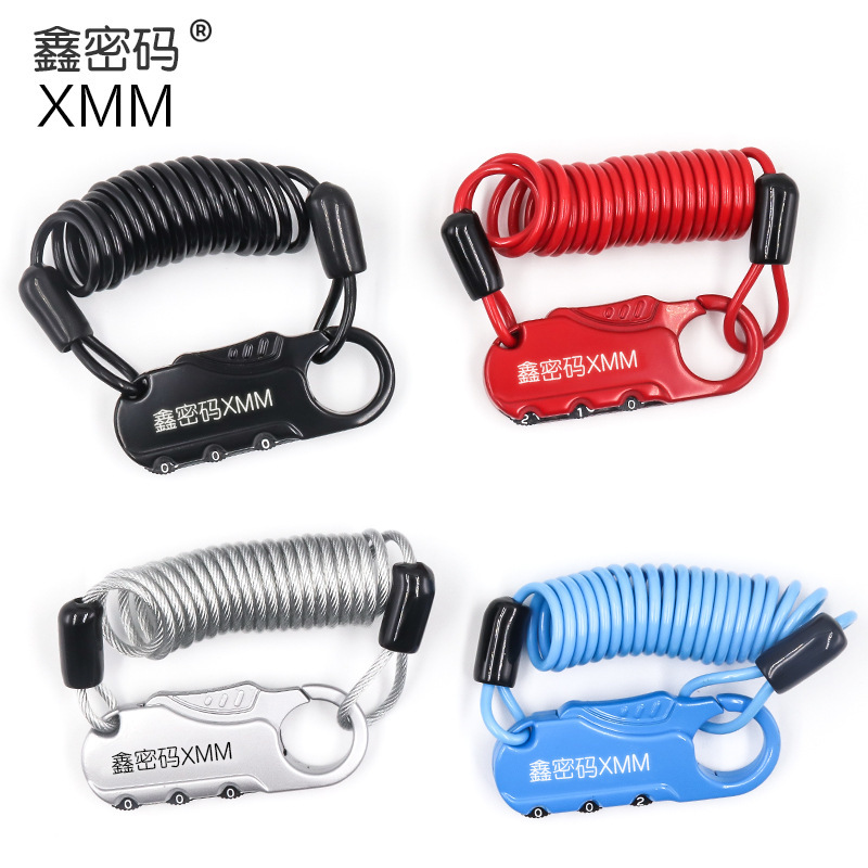 Factory wire rope electric car motorcycle lock helmet lock combination lock gym travel mountain bike lock