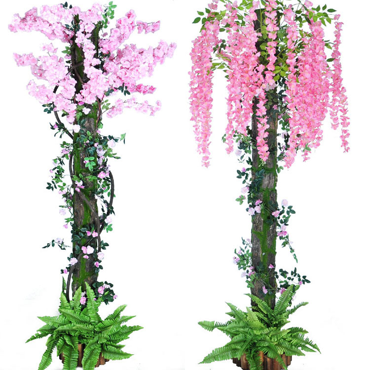 Paquete de decoración de corteza artificial Paquete de tubería de agua Pilar decoración interior corteza artificial paisajismo planta pared planta verde ventana