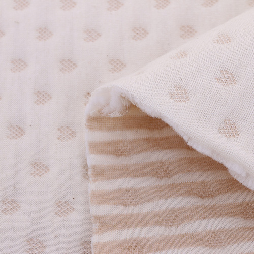 40S Natural Color Cotton Knitted Patterned Air Layer Three-Layer Quilted Baby Toddler Warm Innerwear Mattress Fabric