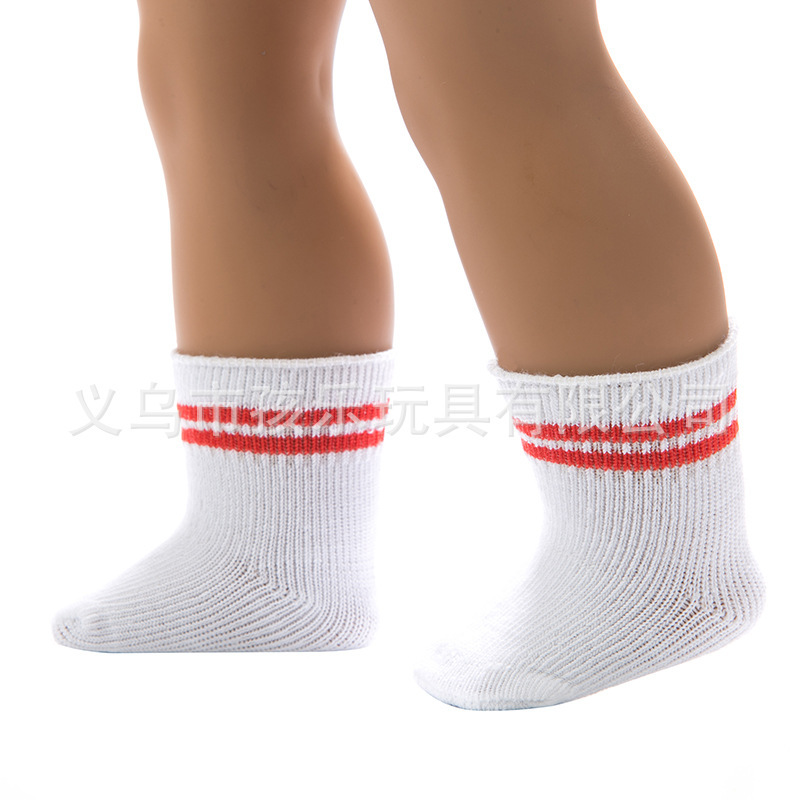 Suministro directo de fábrica xiafu muñeca calcetines 18 pulgadas americano chica deportes calcetines vestir-up muñeca accesorios juguetes para niños