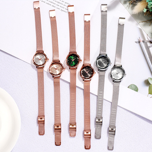 New Style Brand Women's Watch, Waterproof Mesh Band, Korean-style Trendy for Office Workers, Stainless Steel Strap, Fashionable Timepiece for Middle School Students