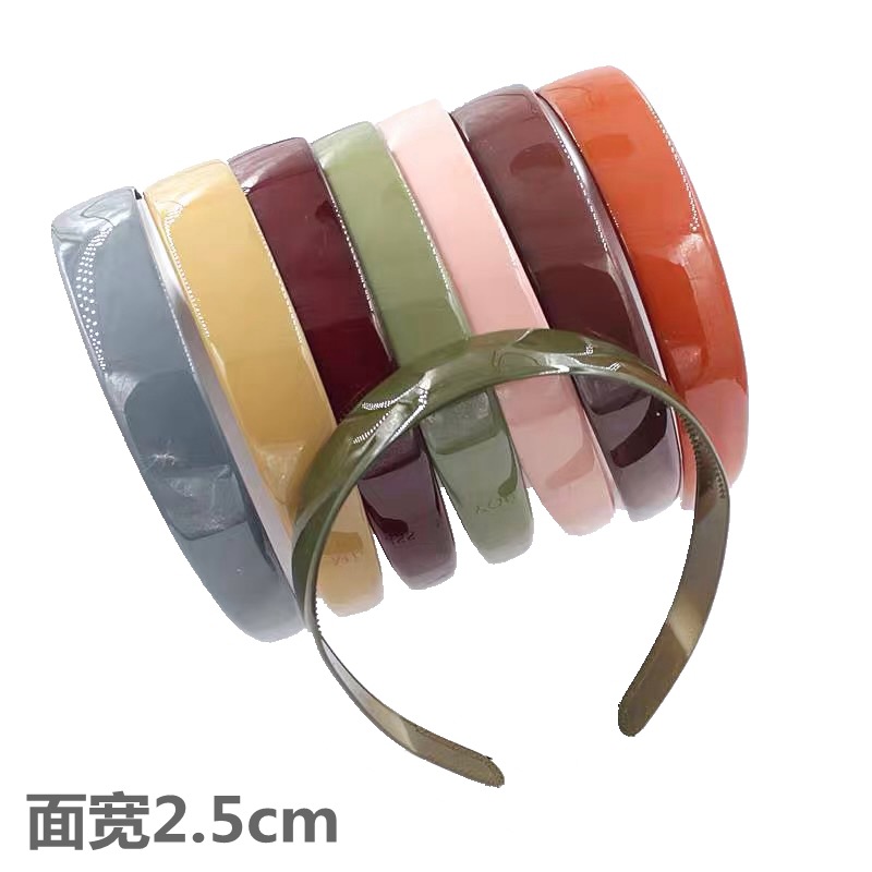 2.5cm wide spray paint color toothed headband Korean simple adult non-slip face washing plastic headband