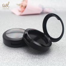 【现货】哑黑天窗盖粉饼盒包材 塑料粉饼盒腮红盒子现货批发