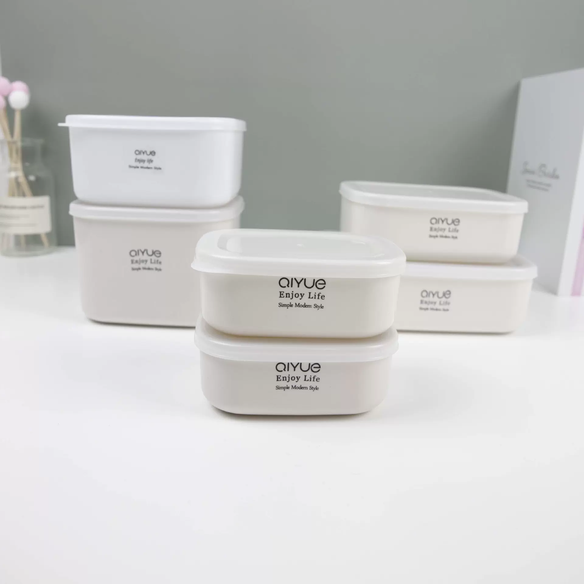 日本保鲜盒可微波炉 塑料收纳盒 日式长方形饭盒水果保鲜盒便当盒