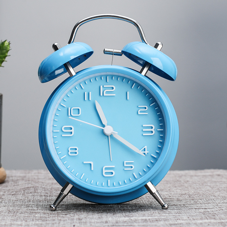 Reloj despertador creativo de cabecera silencioso y simple del dormitorio con luces nocturnas