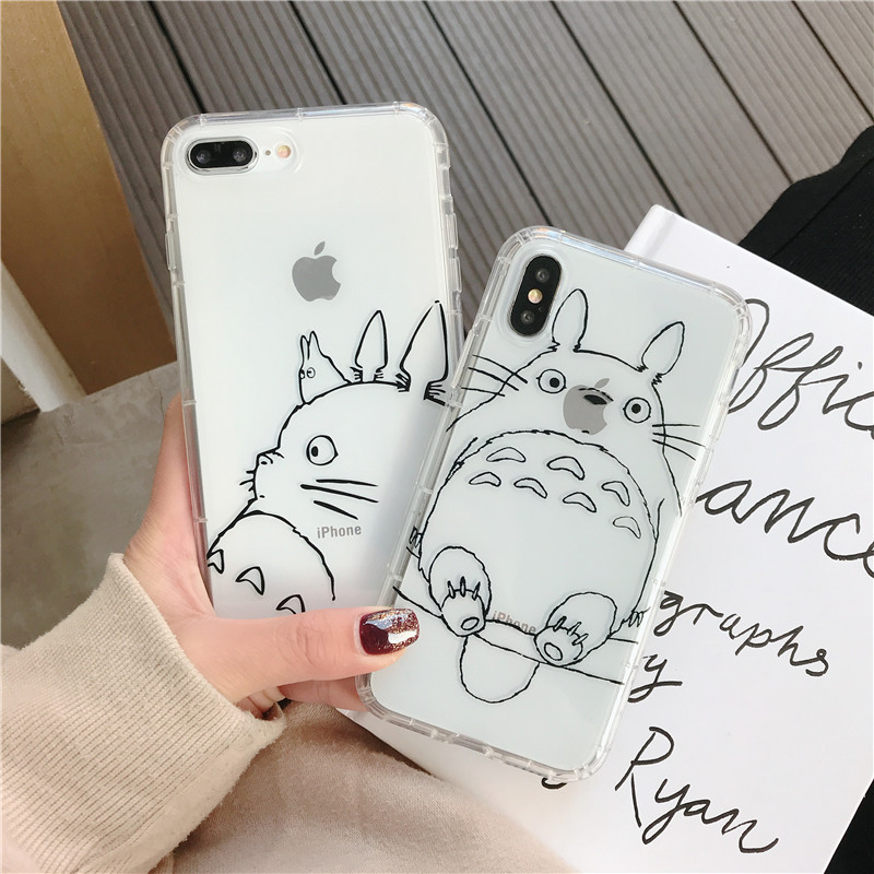 Totoro iphone12promax Phone Case Apple 12 Cute Cartoon 11 Silicone Transparent 14 Soft Case Anti-drop