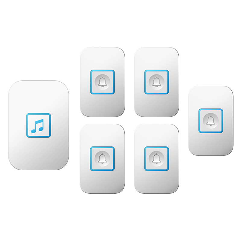 远距离遥控电子门铃 无线 家用门铃五拖一呼叫器接收不用电池