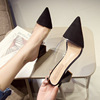 Summer footwear high heels, fashionable slide pointy toe