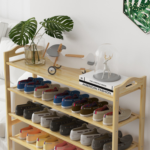 Bamboo multi-layer dust-proof bamboo shoe rack simple household storage cabinet shoe cabinet economical storage shelf storage rack