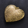 Copper retro pendant heart-shaped, accessory, wholesale, 39.8×42.3mm